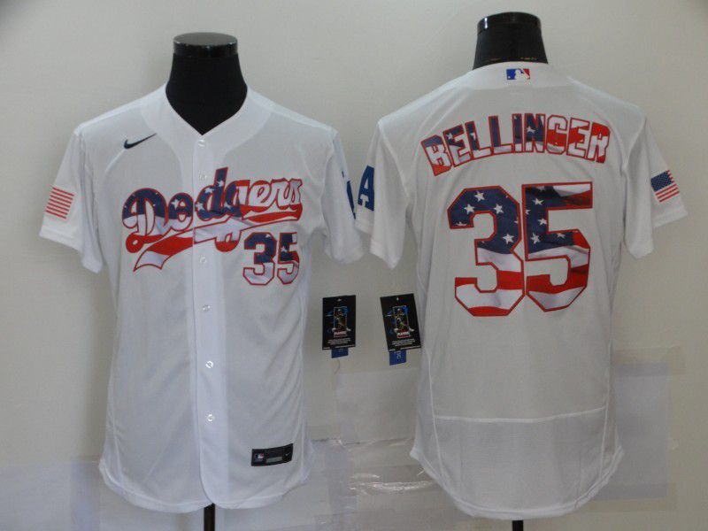 Men Los Angeles Dodgers #35 Bellinger White Elite 2024 Nike MLB Jersey style 1